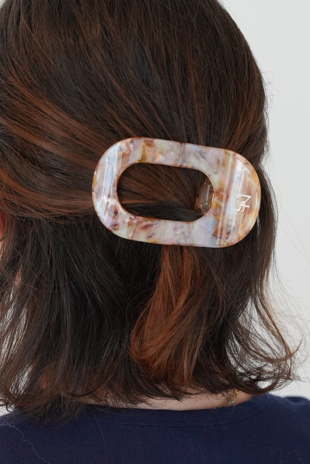 Pince à cheveux plate -  Écaille multicolore