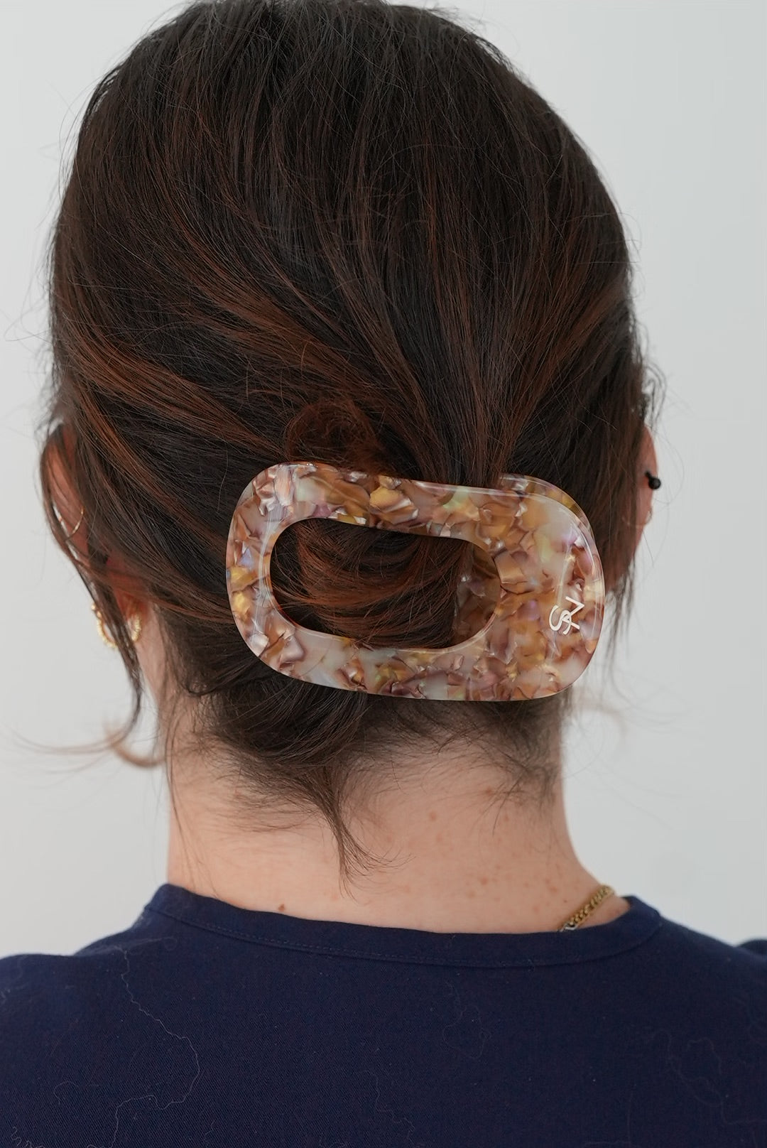 Pince à cheveux plate -  Écaille multicolore