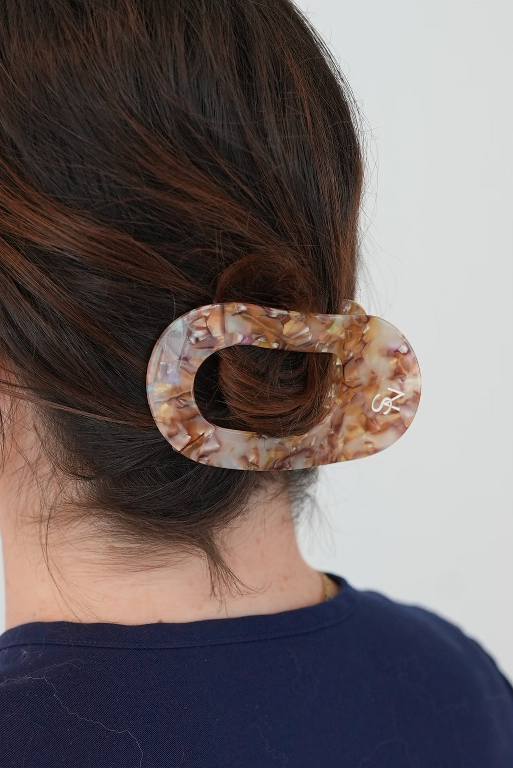 Pince à cheveux plate -  Écaille multicolore