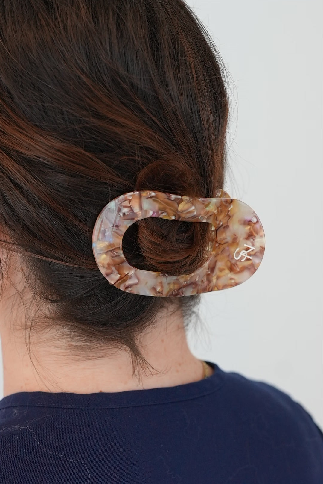 Pince à cheveux plate -  Écaille multicolore