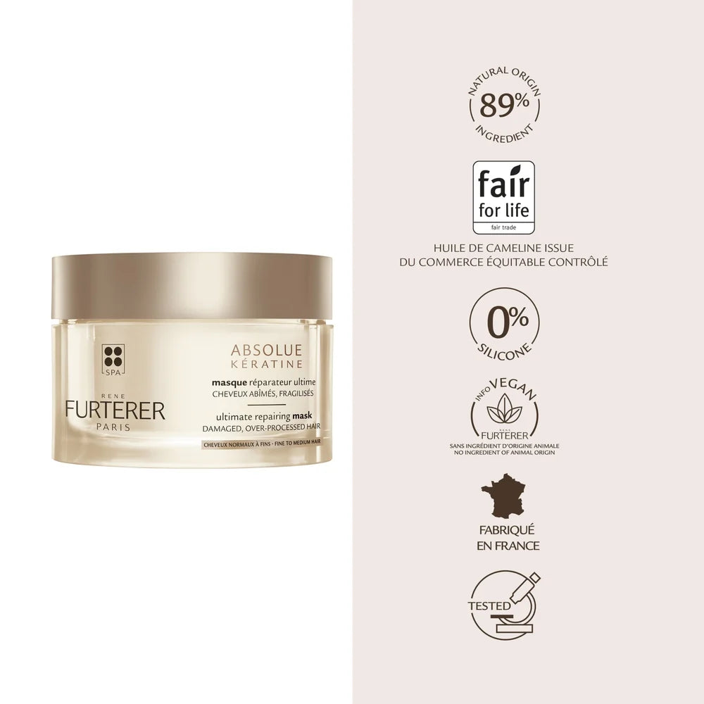 René Furterer Absolue Kératine Masque Réparateur Ultime Cheveux Normaux à Fins - 200 ml
